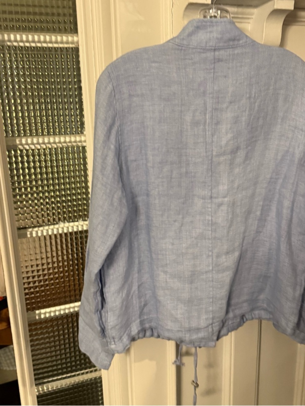 C & C California blue LINEN Utility Jacket Snap Close Pockets Sz M NWT - Picture 4 of 12